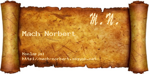 Mach Norbert névjegykártya